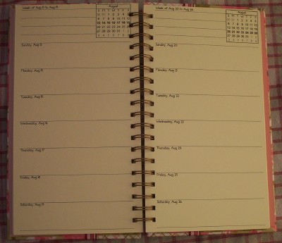 Inside Calendar pages